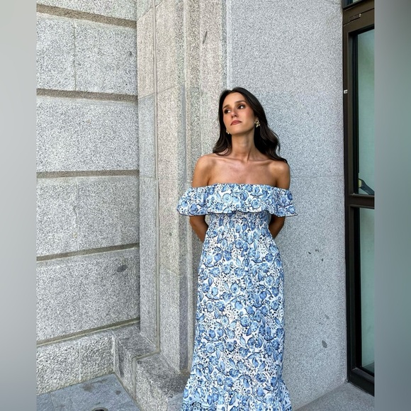 ZARA FLORAL PRINT OFF THE SHOULDER - Picture 5 of 11